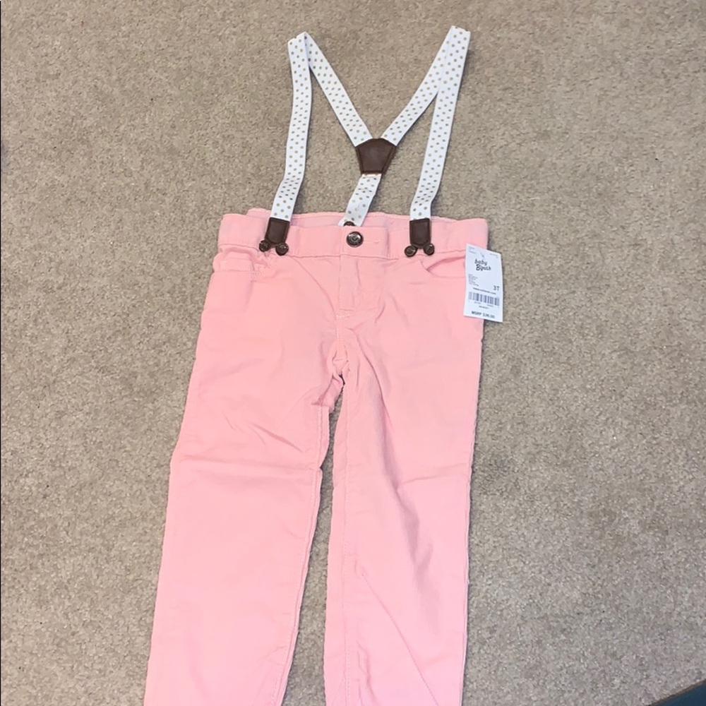 Super trendy corduroy pants w/ suspenders